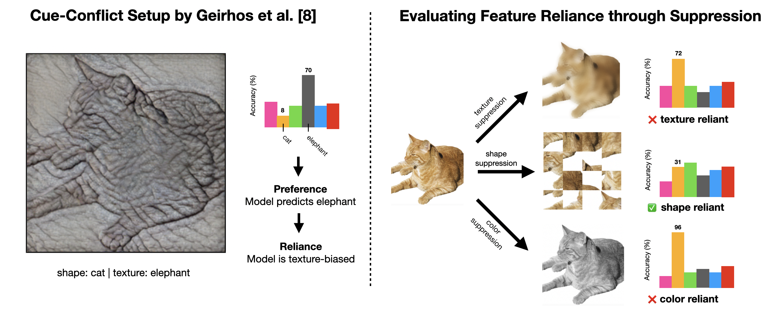 ImageNet-trained CNNs are not biased towards texture: Revisiting feature reliance through controlled suppression