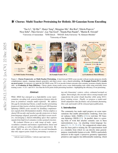Chorus: Multi-Teacher Pretraining for Holistic 3D Gaussian Scene Encoding