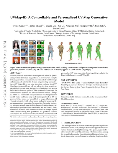 UVMap-ID: A Controllable and Personalized UV Map Generative Model