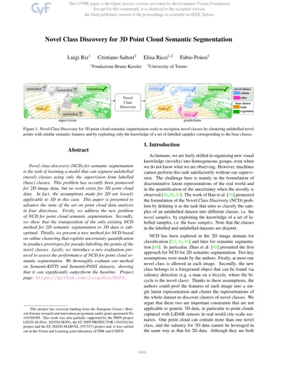 Novel Class Discovery for 3D Point Cloud Semantic Segmentation
