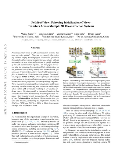 PoInit-of-View: Poisoning Initialization of Views Transfers Across Multiple 3D Reconstruction Systems