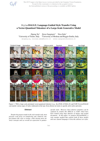 StylerDALLE: Language-Guided Style Transfer Using a Vector-Quantized Tokenizer of a Large-Scale Generative Model