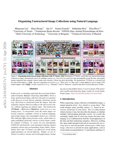 Organizing Unstructured Image Collections using Natural Language