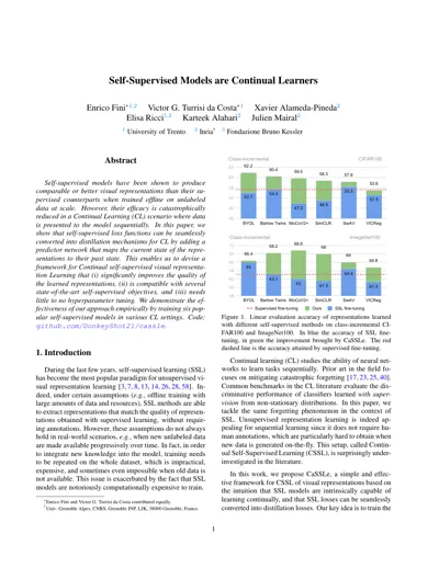 Self-Supervised Models are Continual Learners