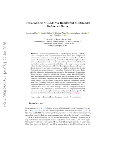 Personalizing MLLMs via Reinforced Multimodal Reference Game