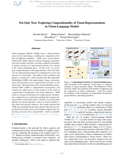 Not Only Text: Exploring Compositionality of Visual Representations  in Vision-Language Models