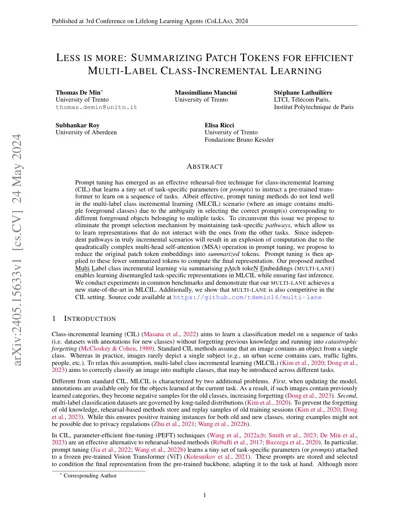 Less is more: Summarizing Patch Tokens for efficient Multi-Label Class-Incremental Learning