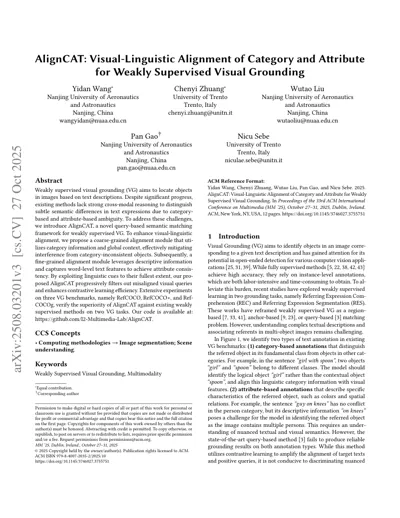 AlignCAT: Visual-Linguistic Alignment of Category and Attribute for Weakly Supervised Visual Grounding