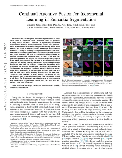 Continual Attentive Fusion for Incremental Learning in Semantic Segmentation