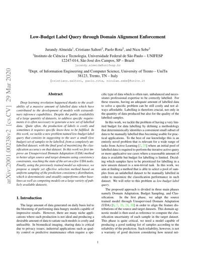 Low-Budget Unsupervised Label Query through Domain Alignment Enforcement