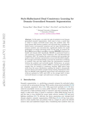Style-Hallucinated Dual Consistency Learning for Domain Generalized Semantic Segmentation.