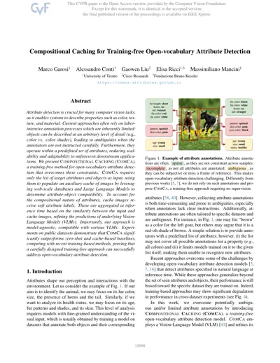 Compositional Caching for Training-free Open-vocabulary Attribute Detection