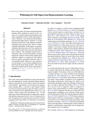 Whitening for Self-Supervised Representation Learning
