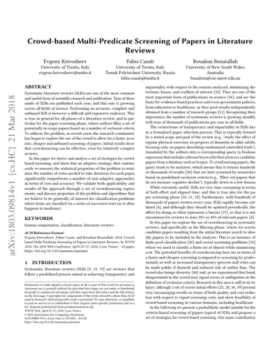 Crowd-based Multi-Predicate Screening of Papers in Literature Reviews