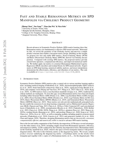 Fast and Stable Riemannian Metrics on SPD Manifolds via Cholesky Product Geometry