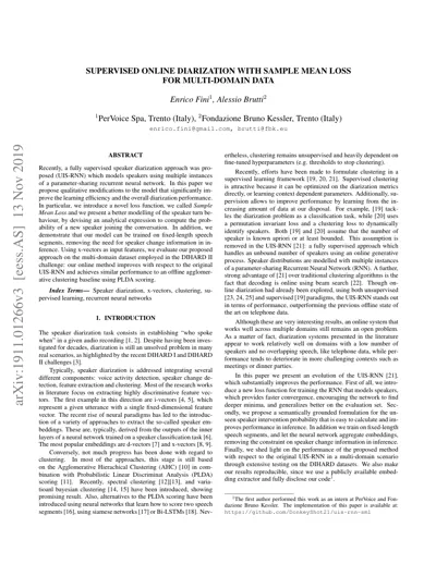 Supervised online diarization with sample mean loss for multi-domain data
