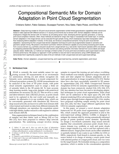 Compositional Semantic Mix for Domain Adaptation in Point Cloud Segmentation