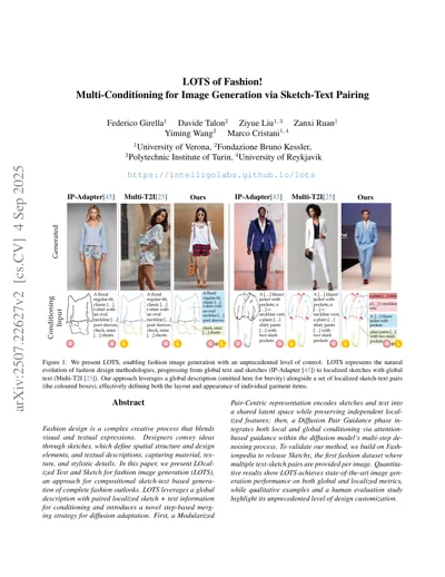 LOTS of Fashion! Multi-Conditioning for Image Generation via Sketch-Text Pairing