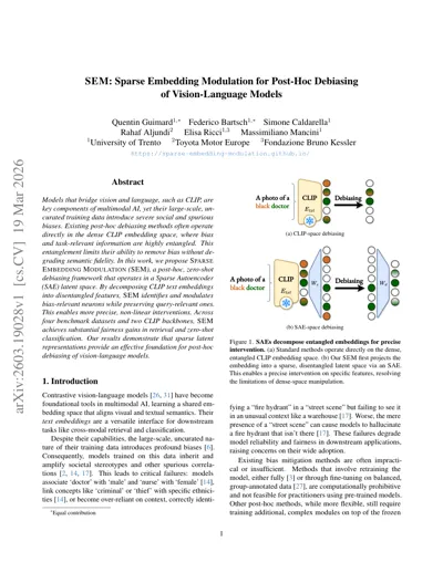 SEM: Sparse Embedding Modulation for Post-Hoc Debiasing of Vision-Language Models