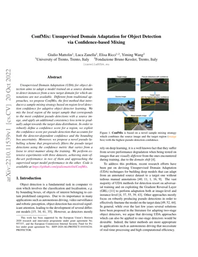 ConfMix: Unsupervised Domain Adaptation for Object Detection via Confidence-based Mixing
