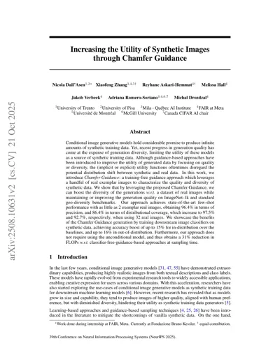 Increasing the Utility of Synthetic Images through Chamfer Guidance