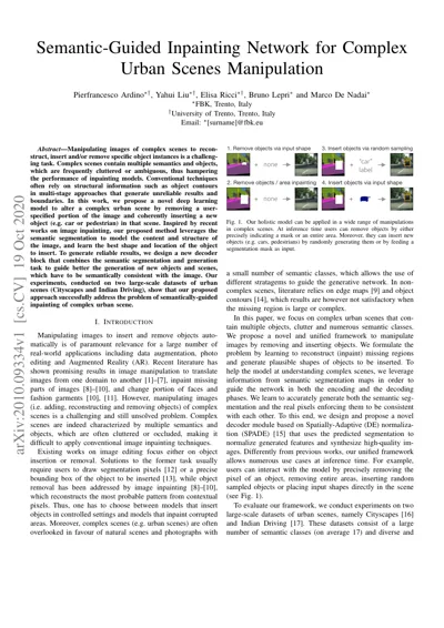 Semantic-Guided Inpainting Network for Complex Urban Scenes Manipulation