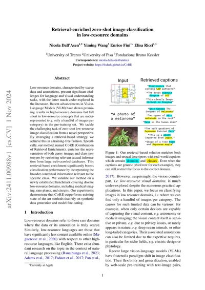 Retrieval-enriched zero-shot image classification in low-resource domains