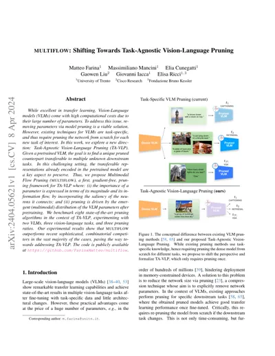 MULTIFLOW: Shifting Towards Task-Agnostic Vision-Language Pruning